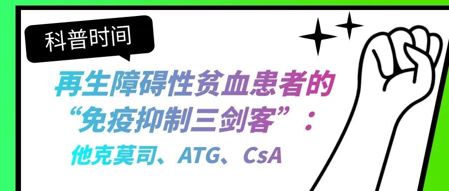 科普时间 | 再生障碍性贫血患者的“免疫抑制三剑客”：他克莫司、ATG、CsA