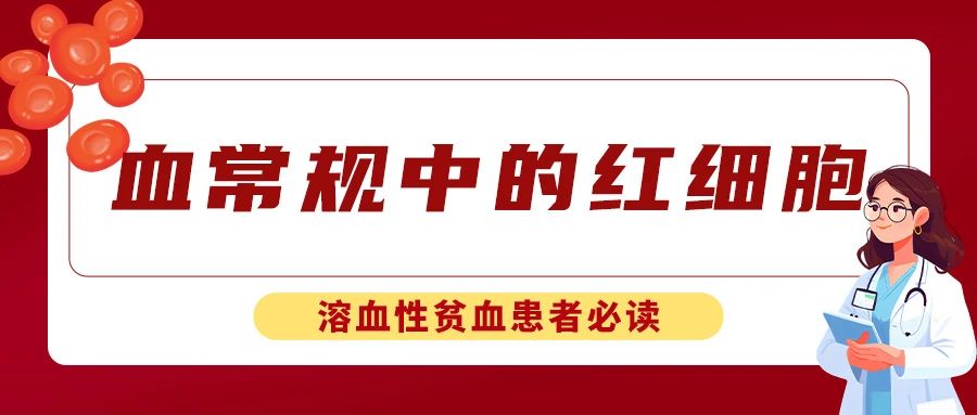 认识检查 | 血常规中的红细胞——溶血性贫血患者必读