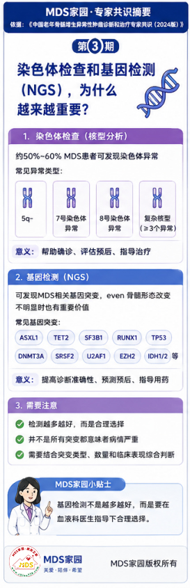 MDS家园·专家共识摘要第③期:染色体检查和基因检测(NGS),为什么越来越重要?