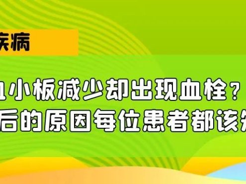 认识疾病 | 血小板减少却出现血栓？这背后的原因每位患者都该知道